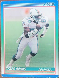 1990 Score Football Card FRED BANKS #434 Rookie Miami Dolphins WR NFL