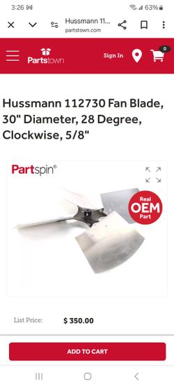 hussmann 112730 fan blade for 1hp motor