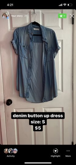 denim button up dress