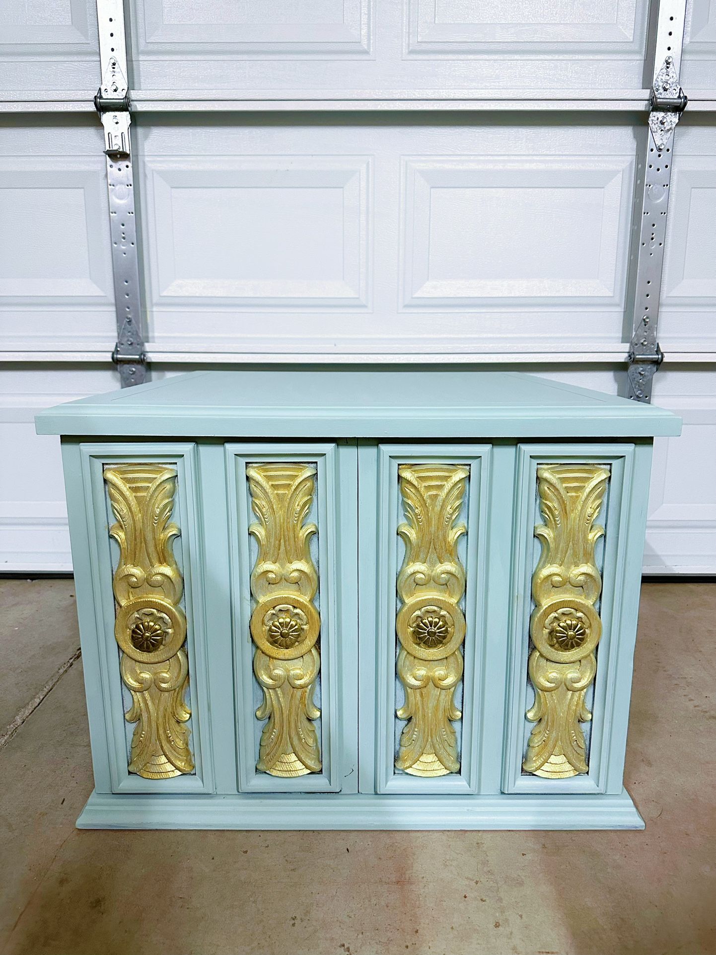 Elegant Solid Wood End Table, Cabinet Table