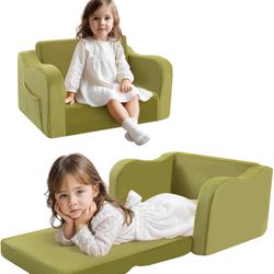 Fold Out Kids Couch Toddler Chair, Comfy Baby Sofa Kid Lounge Chair for Toddlers 1-4
