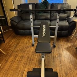 Olympic Weight Bar, Bench & Plates