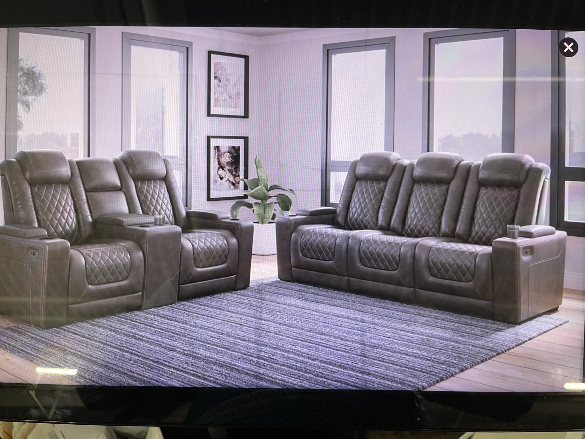 Power Reclining Sofa And Power Reclining Love Seat On Sale