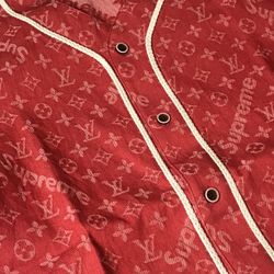 LV Supreme Red Baseball  Jersey 🔥