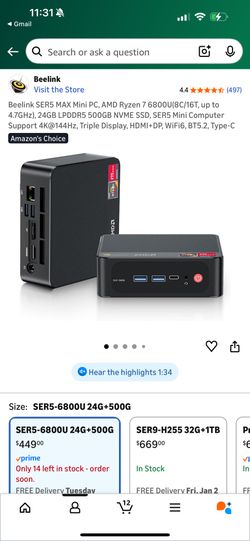 Mini Pc Computer And Portable Screen