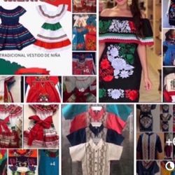 Girls Mexican Dresses - Variedad de Vestidos, Niñas - Guayaberas. Boys/Niños