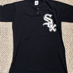 Vintage Chicago White Sox Majestic Shirt Adult Large Black Baseball Tee 