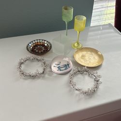 Candle holders trinket Dishes also paper weight Bundle