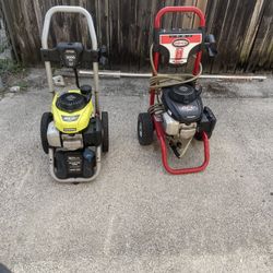 Two Pressure Washer Royobi 3k psi. Honda 2700  Is Sold. 