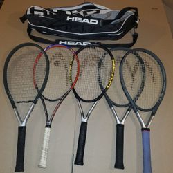 5 Head Tennis Racquets With Carrying Bag