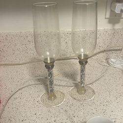 Set of 2 Decorative Champagne Flutes For Wedding Too