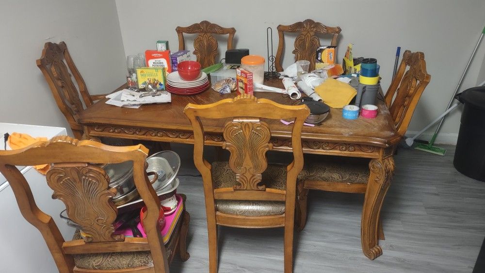 Dining Room Table Set With Six Chairs