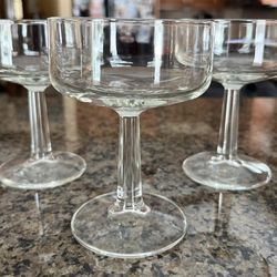 Lot of 3 Federal Glass Executive Champagne 5 1/2 Oz Glassware Restaurant Hotel