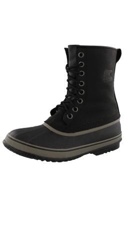 SOREL MEN'S 1964 PREMIUM T WATERPROOF LEATHER BOOTS COLOR BLACK/NOIR