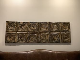 Vintage Ceiling Tile Art Hanging