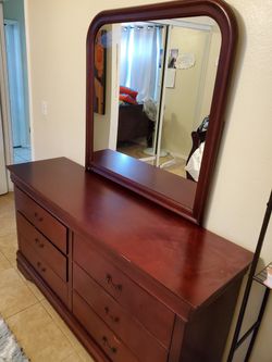 Long dresser with mirror