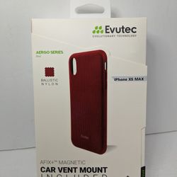 Evutec Compatible with iPhone Xs Max Unique Heavy Duty Case Red w/ Magnetic Mount Included NEW