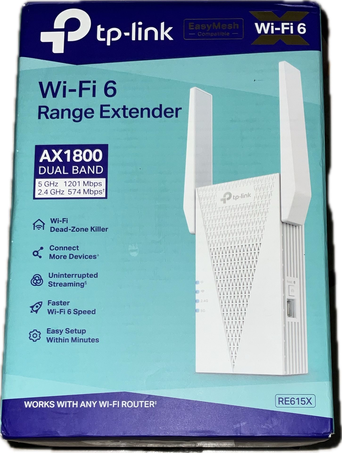 TP-Link AX1800 RE615X WiFi 6 Range Extender Dual Band Wireless Repeater