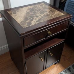 ✨ Set of 2 Matching Nightstands – Marble-Top Look, Great Storage! ✨