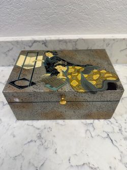 La Belle Asian Inspired Lacquered Jewelry Keepsake Box Japanese Style Decor