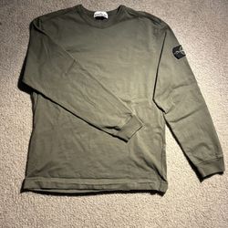 Stone Island Olive Green Long Sleeve Crewneck Sweatshirt
