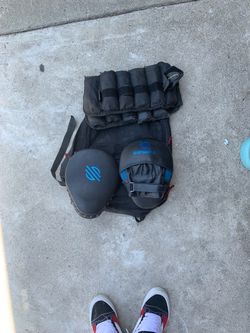 Hitting pad, weights and bag