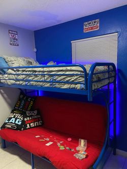 Bunk bed kids room twin and queen futon mattress