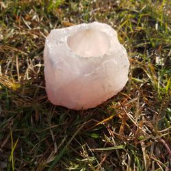 Rose Quartz Tea light Candle Holder 