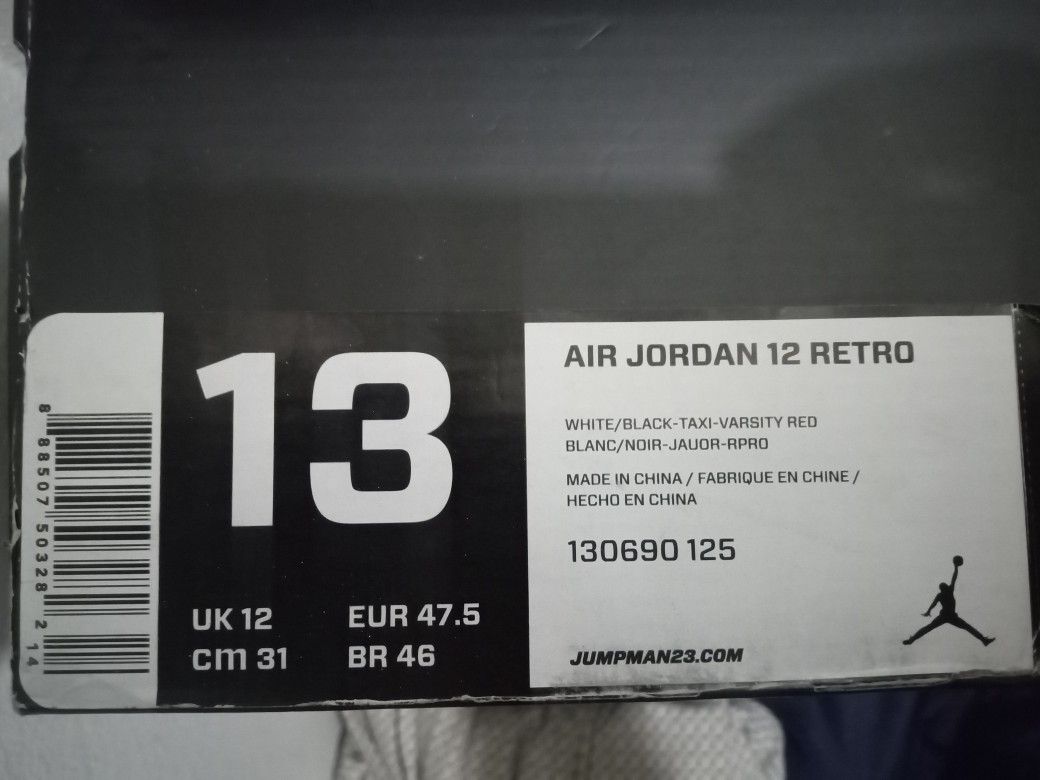 Jordan Retro 12s Taxis Size 13