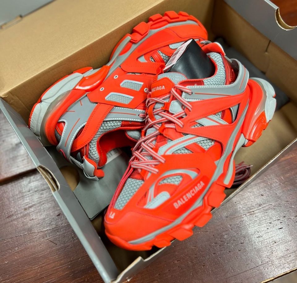 size 11 balenciaga tracks orange and gray