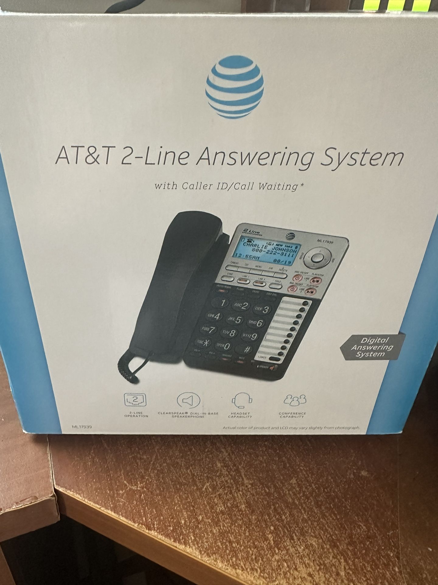 AT&T 2 Line answering System With Caller Id And Call Waiting