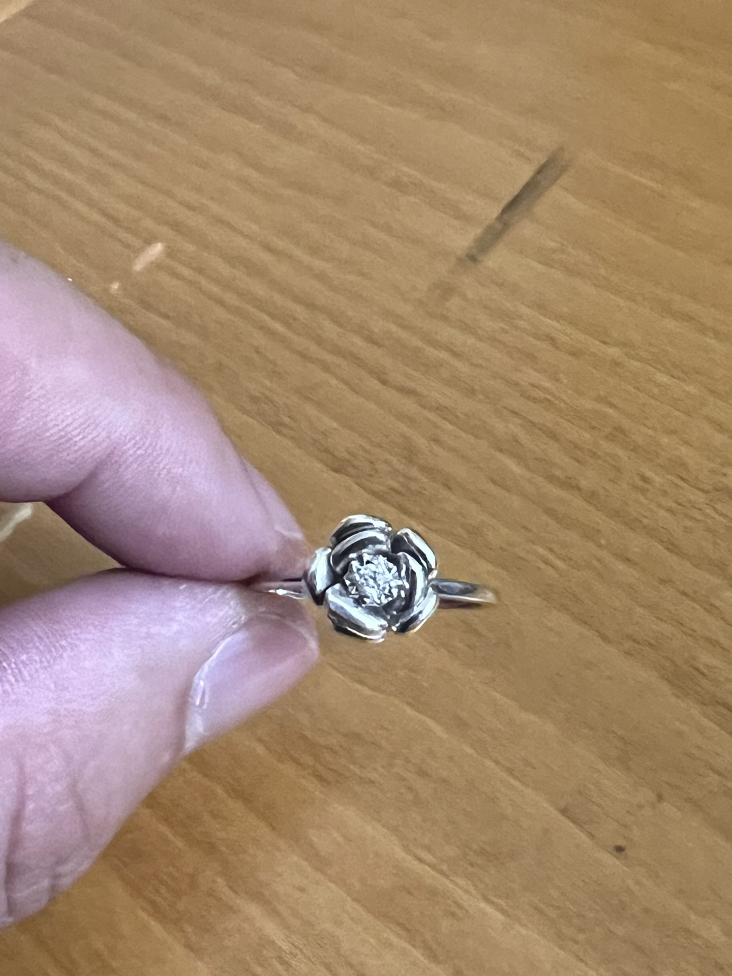 Diamond Solitaire Flower Promise Ring