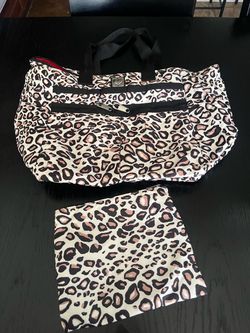Leopard Print Duffle Bag with Pouch Brighton