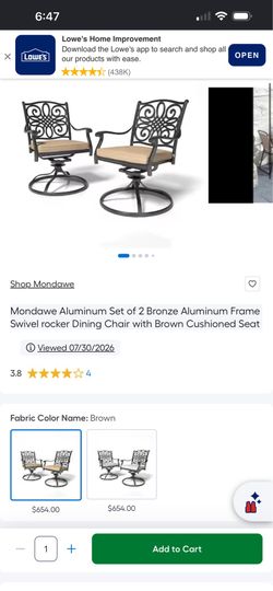 Traditions aluminum cast swivel rocker with tan cushions patio chairs set of 4 no table