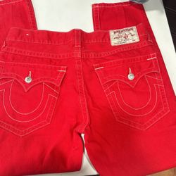 True Religion, Red Jeans, Size 36