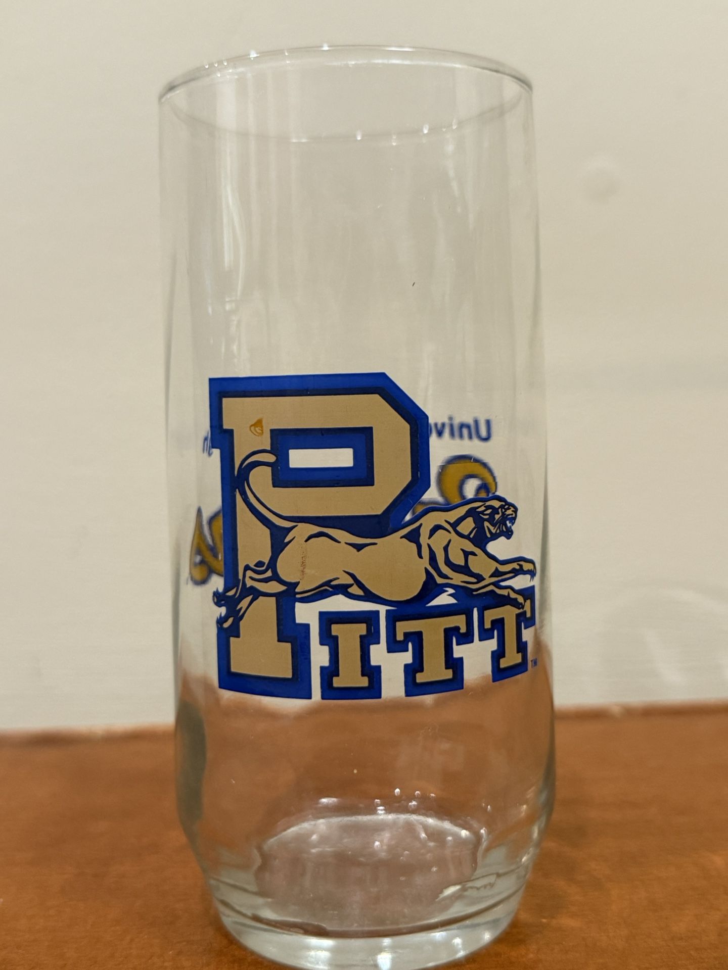 Vintage Pittsburgh Panthers Drinking Glass P Panther Logo - Used Good Condition