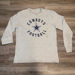 Dallas Cowboys Authentic NFL Football Gray Long Sleeve Crewneck Shirt Size L