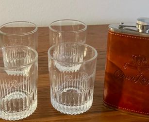 Crown Royal Glasses and Flask Set