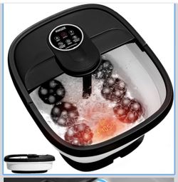 Collapsible Foot Spa Bath with Heat & Remote Control, Bubble Massage