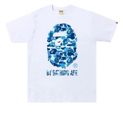 Bape blue camo white t shirt