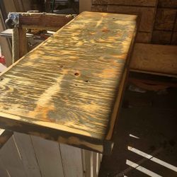 Custom Rustic Bar With Bar Stools