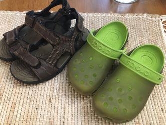 Crocs and Arizona leather sandals kids boys size 12 children