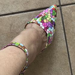 New Sz 7 Multicolor Gorgeous Heels Shoes 