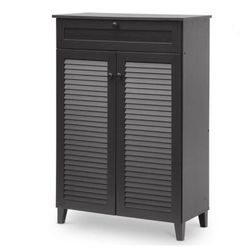 🥿 Brand New Harding Espresso Shoe Cabinet – 4 Shelves + Drawer 🏡