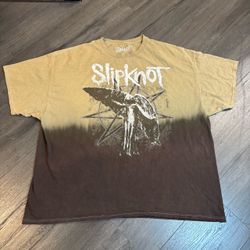 Slipknot Shirt Mens 2XL Brown Angel Graphic Dip Dye Metal Band Tee