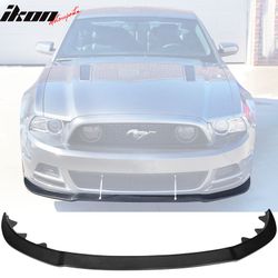 Fits 2013-2014 Ford Mustang GT Style Front Bumper Lip Spoiler Splitter Unpainted Black PU