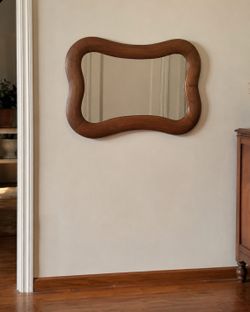 Antique Vintage  Wood Wall Mirror