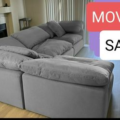 Gray Cloud Couch Modular Sectional Sofa 