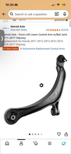 2017 honda odessey driver control arm