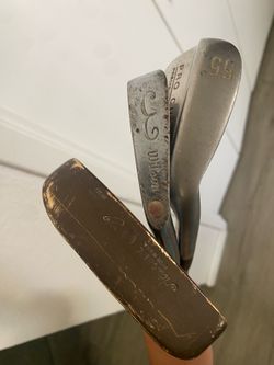 Random Golf Clubs Acushnet Bulls Eye Putter Wilson 3 Iron 55 Degree Pro Custom Wedge All For $5